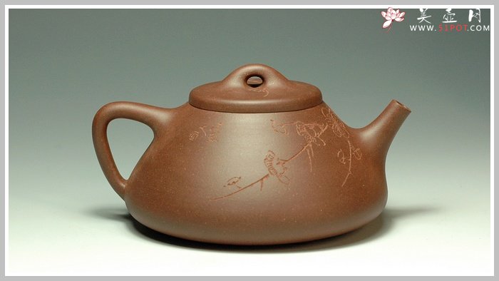 紫砂壶图片：通转梅花 子冶石瓢 - 美壶网