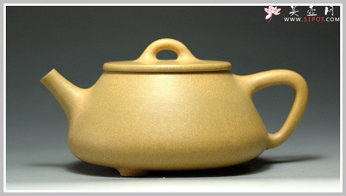 紫砂壶图片：平盖段泥石瓢 - 美壶网