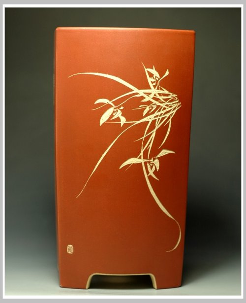 陆轶舟紫砂壶 长四方花盆2 原矿段泥