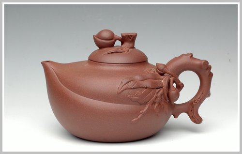 王余平紫砂壶 大品寿桃 原矿紫泥