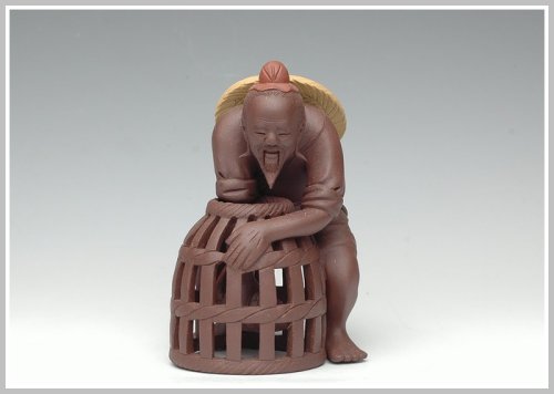 王健紫砂壶 渔翁得利 原矿紫泥