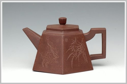 史金妹紫砂壶 全手紫泥高六方 原矿紫泥