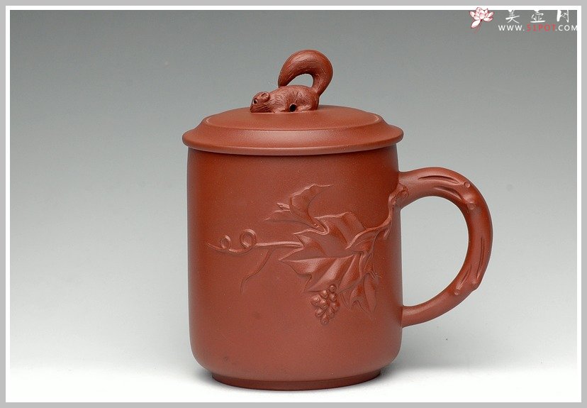 紫砂壶图片：松鼠葡萄杯 - 美壶网