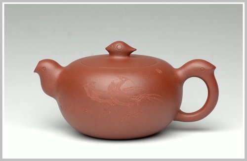 谈剑锋紫砂壶 范小君刻 飞 原矿清水泥
