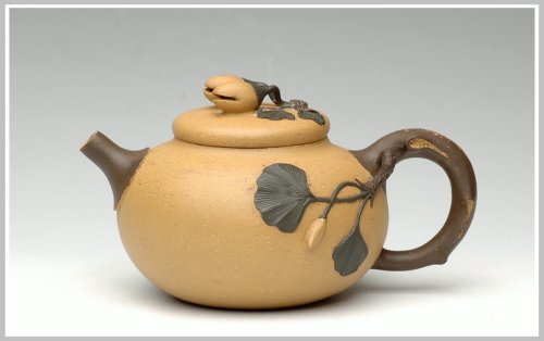 蔡一强紫砂壶 全手花货之开心果 原矿段泥