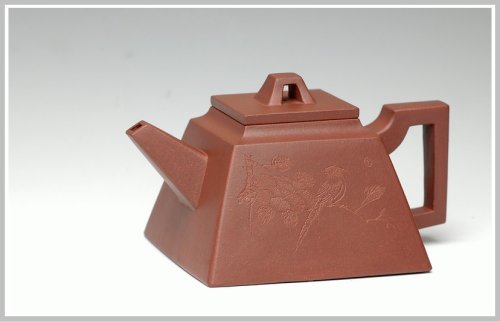 史金妹紫砂壶 方之挺-全手升方 原矿清水泥