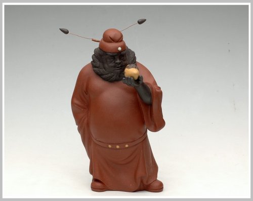 王健紫砂壶 钟馗引福 原矿清水泥