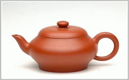 曲峰紫砂壶 小煤窑朱泥之和扁 小煤窑朱泥