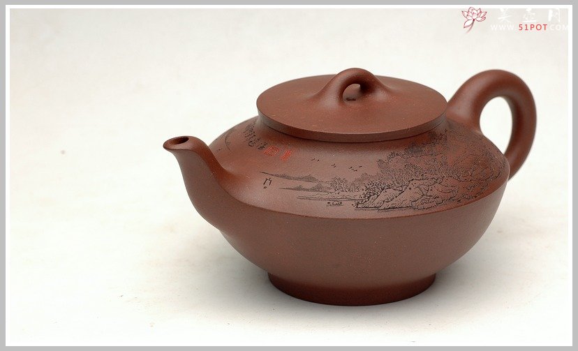 紫砂壶图片：通转山水之包嘴合欢 - 美壶网