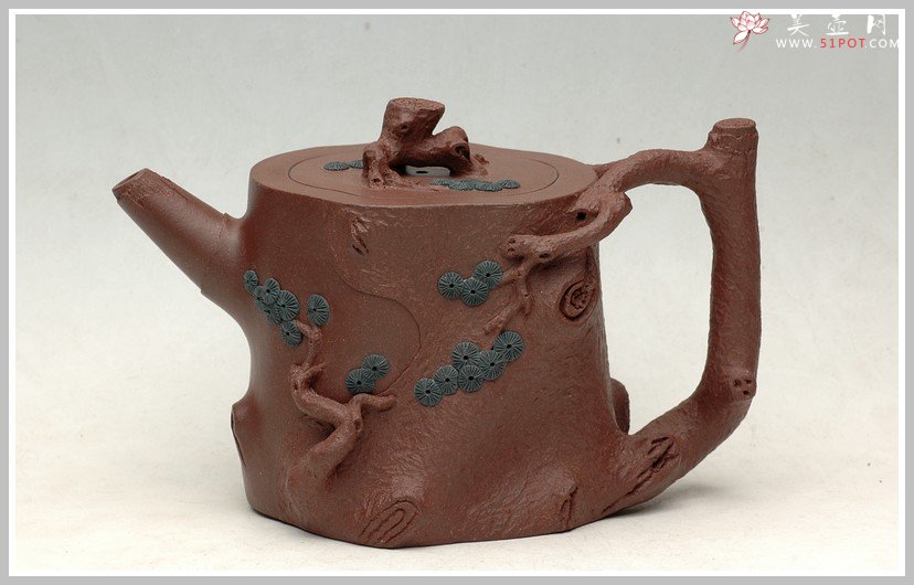 紫砂壶图片：苍健俊逸之全手松桩 - 美壶网