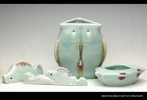 美壶定制紫砂壶 宜兴青瓷-鱼乐文房杂件 