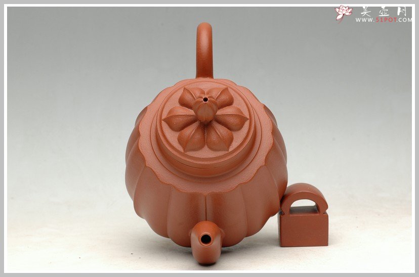 紫砂壶图片：朱泥菱花 - 美壶网