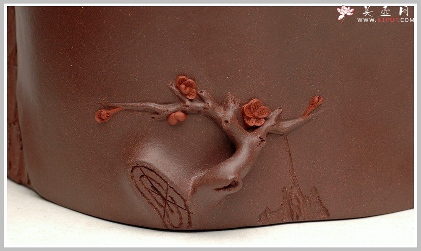 紫砂壶图片：全手松梅水洗杯子套组 - 美壶网