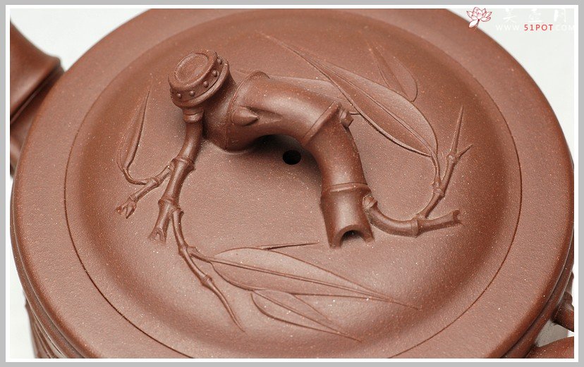 紫砂壶图片：曲峰花货精品 小竹段 - 美壶网