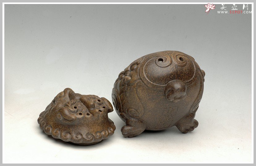 紫砂壶图片：雄狮香炉 - 美壶网