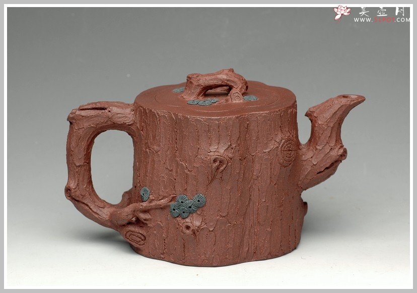 紫砂壶图片：全手花货精品之松竹常青2 - 美壶网