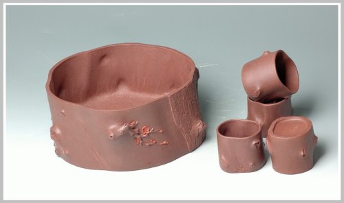 单志萍紫砂壶 全手2套水洗杯子套组 原矿紫泥