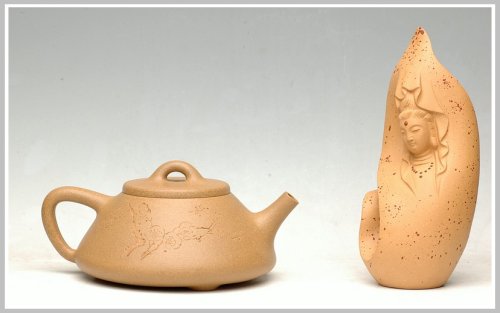 曲峰紫砂壶 全手大段泥石瓢 原矿段泥