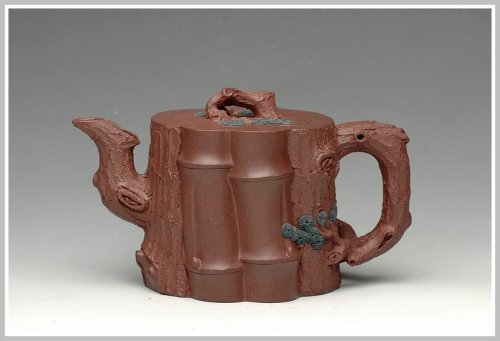 单志萍紫砂壶 全手花货精品之松竹常青2 原矿底槽清