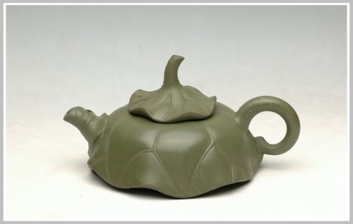徐建芳紫砂壶 一叶 原矿墨绿泥