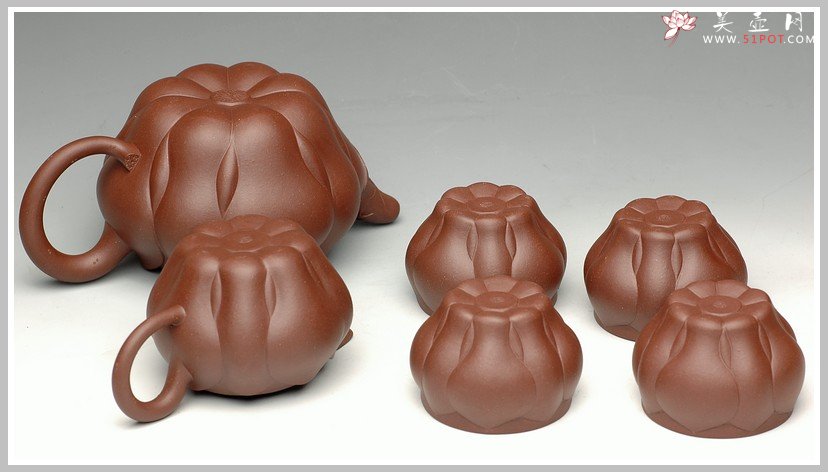 紫砂壶图片：紫泥莲子套壶 - 美壶网