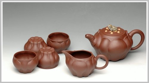 徐建芳紫砂壶 紫泥莲子套壶 原矿段泥