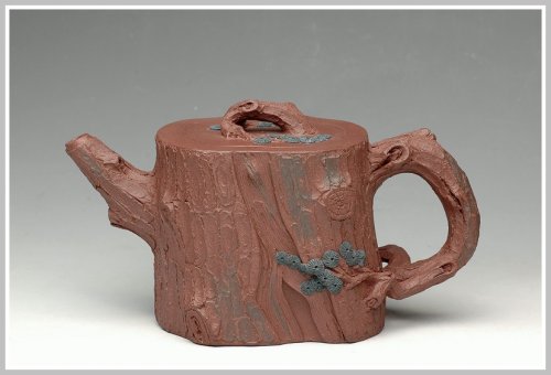 单志萍紫砂壶 拙壮   全手精品之苔痕松桩 原矿底槽清