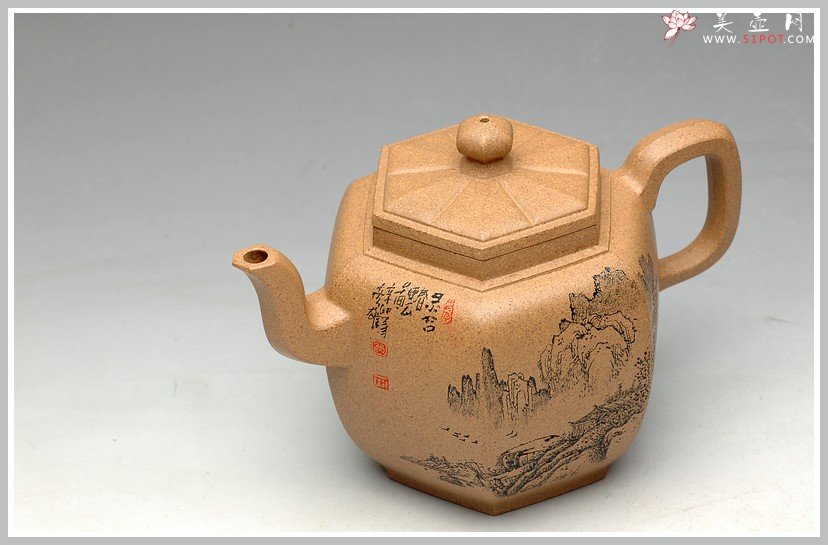 紫砂壶图片：李彦雄老师通景山水 何卫枫实力全手连连高登 - 美壶网