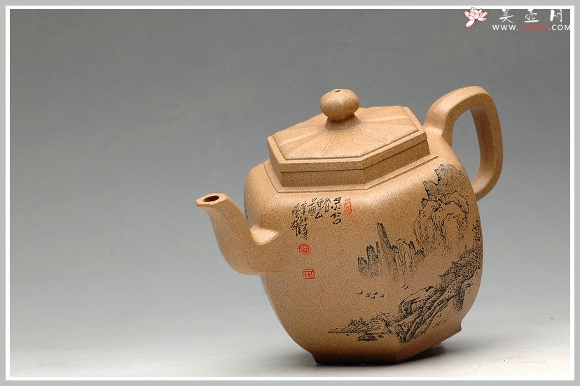 紫砂壶图片：李彦雄老师通景山水 何卫枫实力全手连连高登 - 美壶网