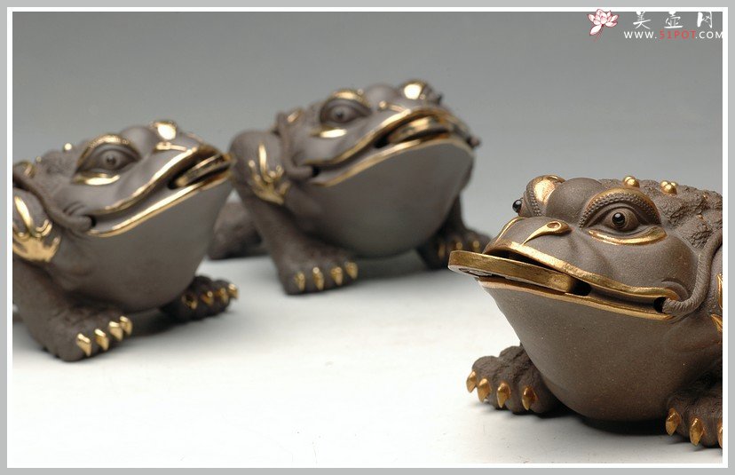 紫砂壶图片：24k真金 金蟾 - 美壶网