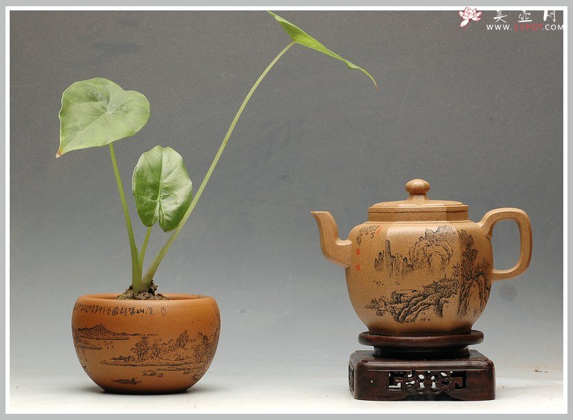 紫砂壶图片：李彦雄老师通景山水 何卫枫实力全手连连高登 - 美壶网