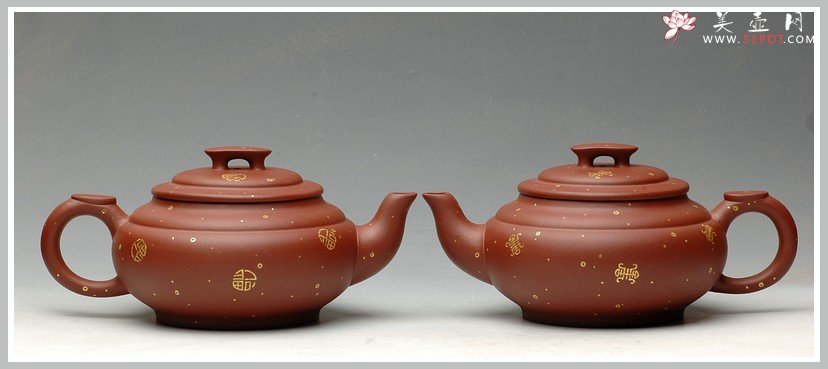 紫砂壶图片：24k真金  福寿双全之上新桥  送礼佳品 - 美壶网