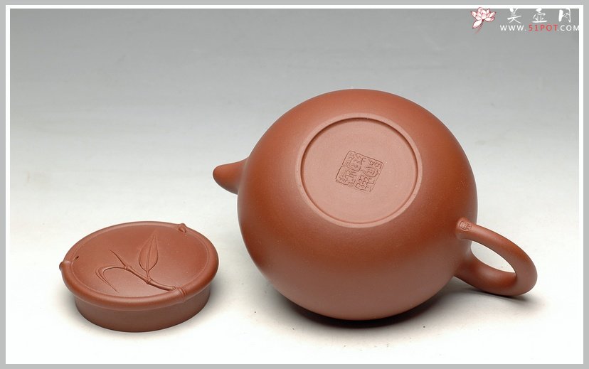 紫砂壶图片：送礼佳品 祝福（有竹子，有蝙蝠：）壶 优质底料 - 美壶网