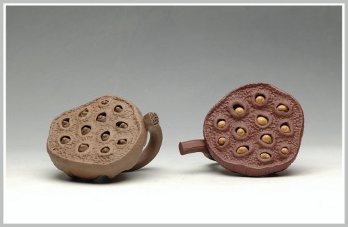 美壶定制紫砂壶 手工制作的莲蓬茶宠 原矿紫泥