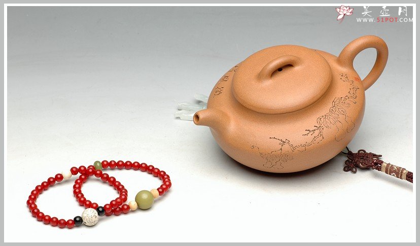 紫砂壶图片：舒展儒雅 国助工和石装饰 全手段泥合欢 - 美壶网