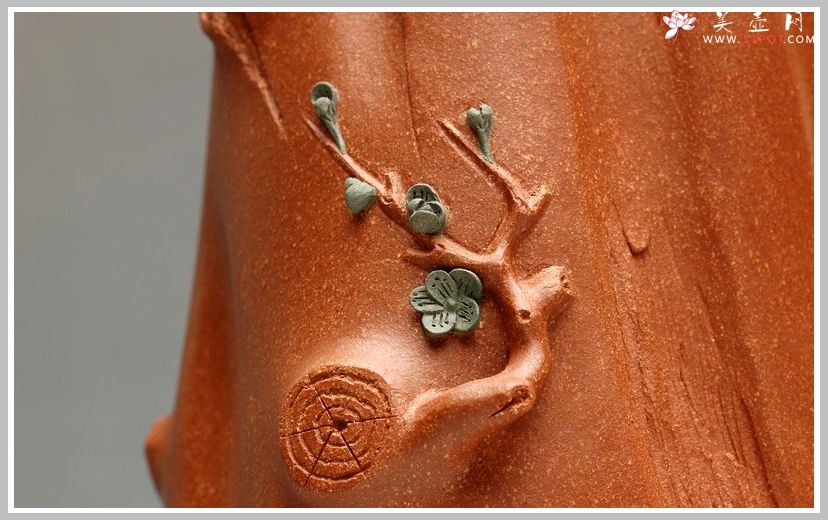 紫砂壶图片：全手梅花单杯  青梅绽放 降坡泥展现 - 美壶网