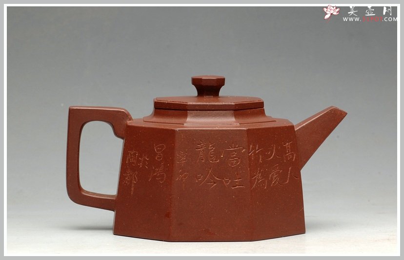 紫砂壶图片：李昌鸿老师装饰  全手小聚福八方 端庄周正 - 美壶网