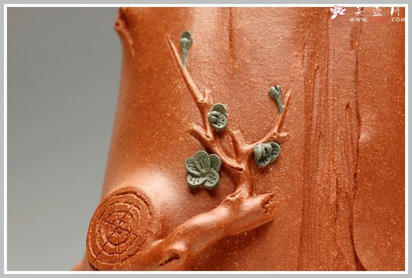 紫砂壶图片：全手梅花单杯  青梅绽放 降坡泥展现 - 美壶网