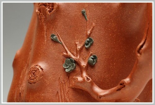 单志萍紫砂壶 全手梅花单杯  青梅绽放 降坡泥展现 原矿降坡泥