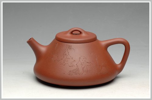 顾云峰紫砂壶 国助和石摹范曾童趣画  顾云峰全手子冶石瓢 原矿降坡泥