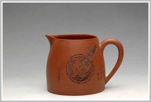 美壶定制紫砂壶 国助 和石刻绘 老味公道 青灰泥