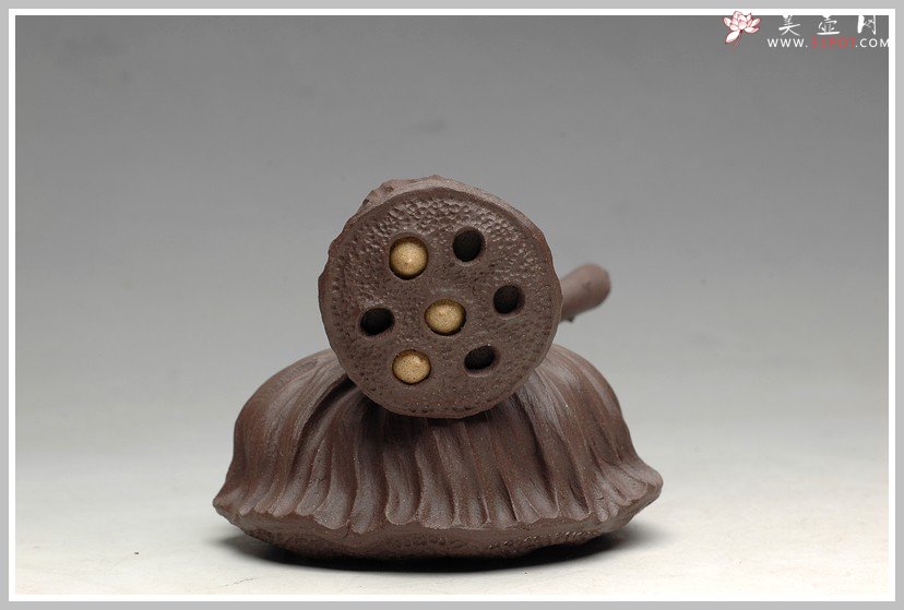 紫砂壶图片：文雅茶宠 手工精制 可看细节 精品 二只莲蓬 - 美壶网