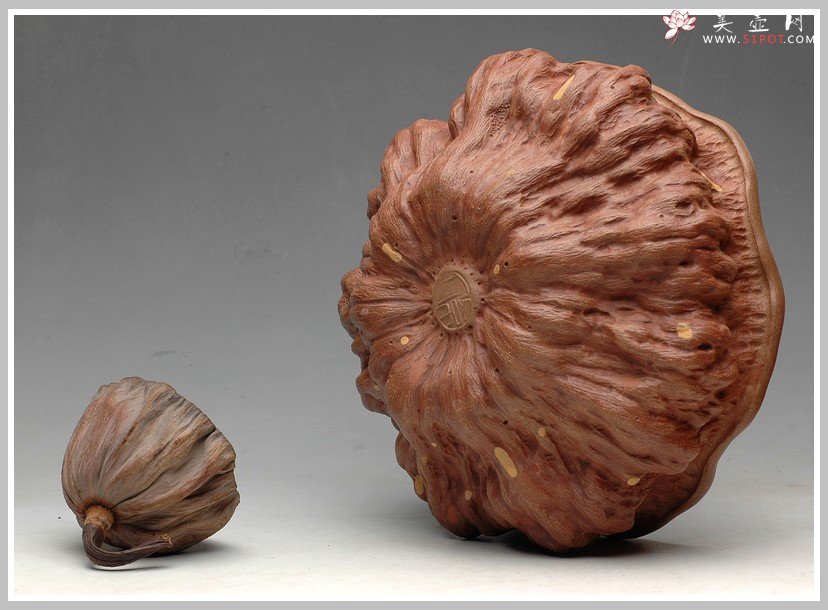 紫砂壶图片：刘景 全手 新莲蓬水洗 水盂 - 美壶网