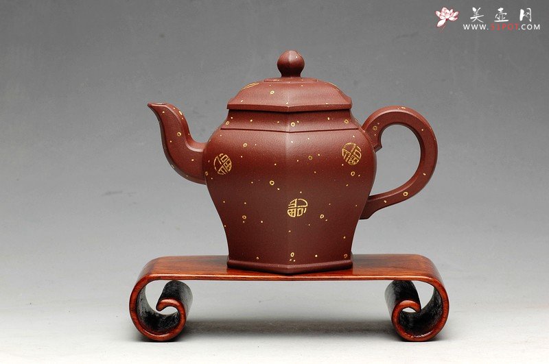 紫砂壶图片：24k真金 福寿双全  祝福无限 全手宫灯 实力派 - 美壶网