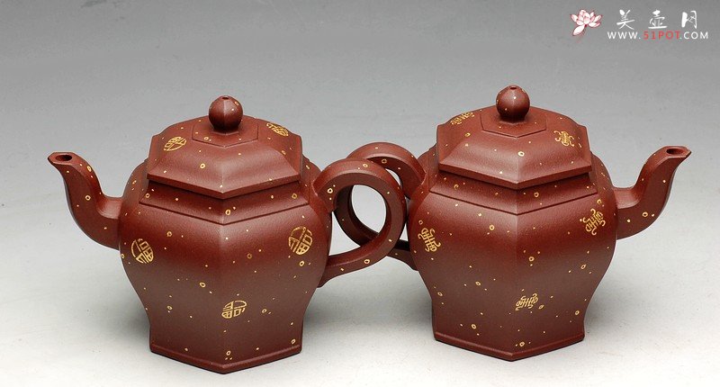 紫砂壶图片：24k真金 福寿双全  祝福无限 全手宫灯 实力派 - 美壶网