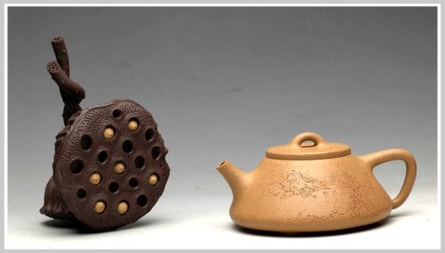 曲峰紫砂壶 李彦雄装饰山水 福星高照之全手子冶石瓢 骨肉均挺 原矿段泥