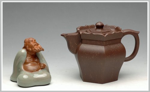 许学军紫砂壶 庄严肃穆砂中佛 紫泥调砂 老味现 全手僧帽 原矿紫泥