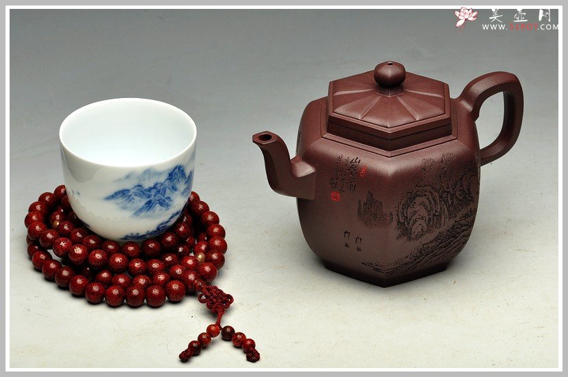 紫砂壶图片：李彦雄装饰通景 何卫枫经典 全手步步高登 实力强强联合 - 美壶网