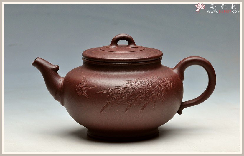 紫砂壶图片：李昌鸿大师装饰 风雅德韵 线条流畅 凤鸣 - 美壶网