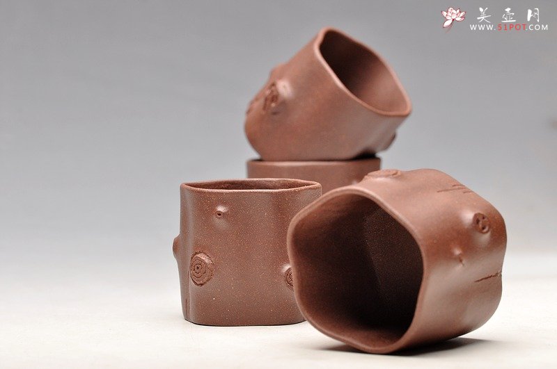 紫砂壶图片：优质全手工松梅情深水洗套组，推荐 - 美壶网